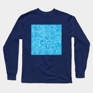 Abstract Liquid Circle -Blue Water Long Sleeve T-Shirt